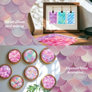 Vista macro della carta decorativa a squame di sirena sfumata per scrapbooking e fai da te