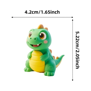 Detailed view of 3D cartoon dinosaur sticker dimensions 4.2cm width and 5.22cm height