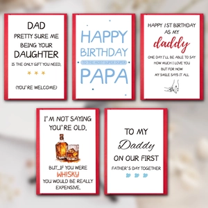 Set de 10 tarjetas de felicitación minimalistas para el Día del Padre y cumpleaños con sobres