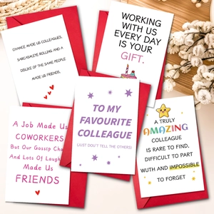 Cartes de Vœux d'Anniversaire Amusantes pour Collègues Cadeaux de Remerciement Humoristiques Bureau Cartes de Départ Avec Enveloppes Carte d'Amitié Professionnelle