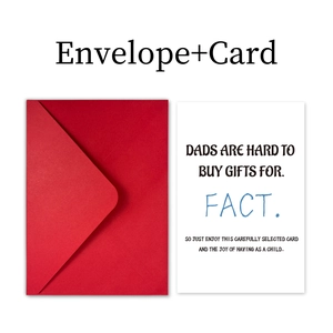 Detail shot of a red envelope and greeting card for Father's Day card gift set