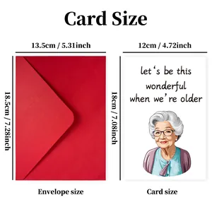 Biglietti d'auguri divertenti per anziani con buste, 12x18cm per regali di compleanno