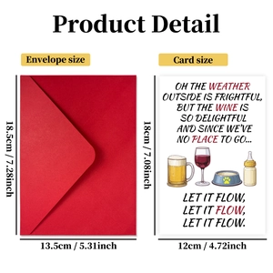 Detail showing red envelope and white card with dimensions 18.5x13.5cm for Valentine's Day