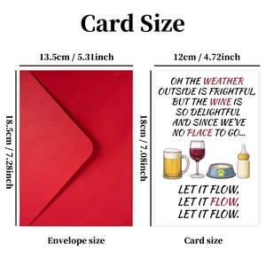 Funny Valentine's Day card set with red envelope and creative illustrated greeting
