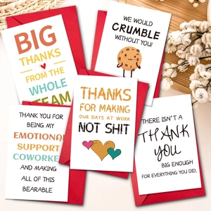 Greeting Thank You Cards With Red Envelopes For Coworker Appreciation Birthday Gratitude Stationery Cards And Envelopes For Office Team