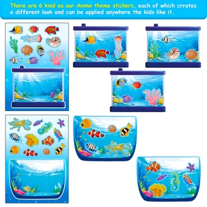 6er-Set Unterwasserwelt-Aufkleber für Kinder zum DIY-Aquarium-Basteln und Gestalten