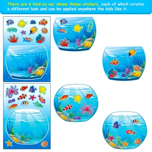 6er-Pack Unterwasserwelt-Aufkleber mit Meerestieren für Kinder DIY-Bastelarbeiten