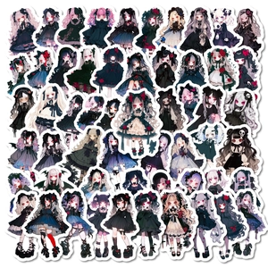 Dark Gothic Lolita Anime Mädchen Aufkleber Wasserdicht PVC Cartoon Graffiti Aufkleber Für Laptop Gepäck Skateboard Scrapbooking Schreibwaren