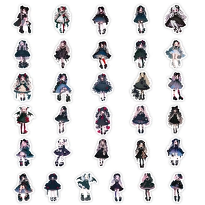 56 Stück dunkle Gothic Anime Mädchen Aufkleber für Skateboard und Koffer Dekoration