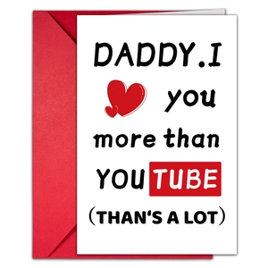 Funny Father's Day card with YouTube pun and red envelope for humorous DIY gifting