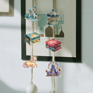 Creative display of dreamy amusement park PET stickers including castle and unicorn