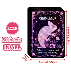 50-Blatt lila Chamäleon-Affirmationskarten-Set in 8,9x6,4 cm mit künstlerischem Design