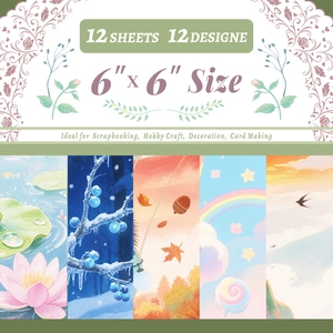 Detail of 6x6 inch scrapbooking paper with 12 vintage animal and nature themed designs