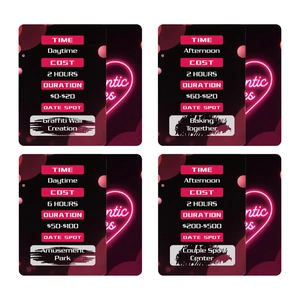 Set of 46 romantic date scratch cards with themes for couples interactive gaming fun
