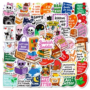 Lezen Bookish Stickers PVC Waterdicht Cartoon Boek Koffie Citaat Decals Voor Laptop Journaling Scrapbooking DIY Briefpapier Decoratie