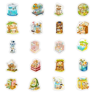 Lot de 56 mini stickers animaux graffiti pour journaux et décoration de bagages