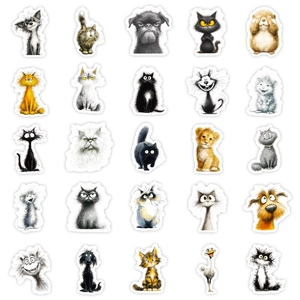 Lot de 56 autocollants de graffiti d'animaux uniques avec des dessins animés mignons