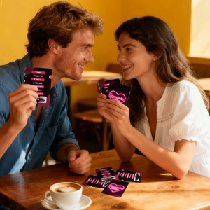 Detail showing romantic date suggestion cards with cost and time duration parameters