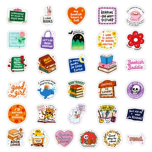 Set van 30 creatieve leesstickers met boeken en koffie voor DIY notebook decoraties