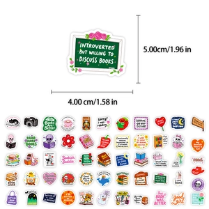 Gedetailleerd overzicht van leesstickers set met afmetingen en illustraties