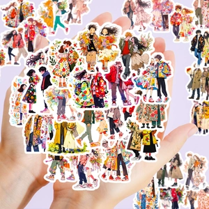 Cute Japanese anime style couple stickers for scrapbooking and creative decoration