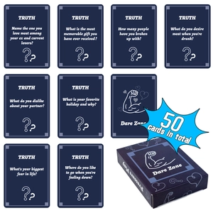 Dare Zone Party Card Game Truth Or Dare Social Interaction Deep Blue Matte Finish Paper Cards Adult Entertainment Game