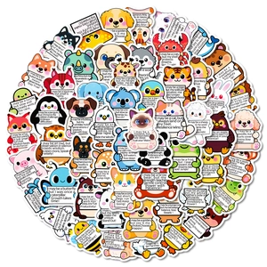 Cute cartoon animal stickers with motivational quotes for laptop decoration