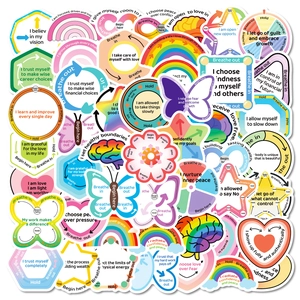 Adesivi di Affermazione Positiva per la Salute Mentale in PVC Impermeabile Guida al Respiro per Laptop Scrapbooking