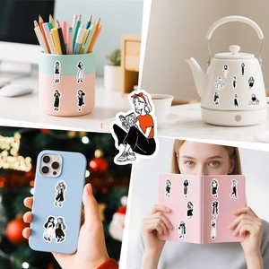 Adesivi decorativi per ragazze alla moda per laptop, borracce e custodie per telefoni