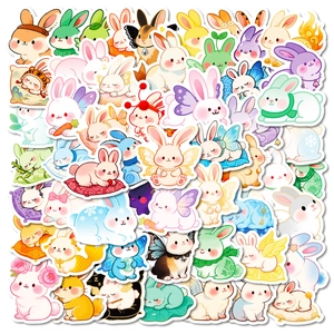 Kawaii Cartoon Rabbit Stickers Waterproof PVC DIY Journaling Scrapbooking Decorative Decals Laptop Phone Case Notebook