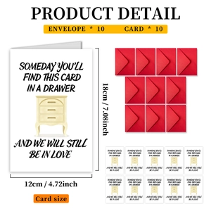 Lot de 10 grandes cartes de vœux pliantes avec enveloppes rouges pour familles