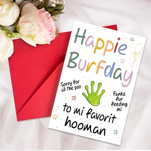 Funny Pet Theme Happy Birthday Greeting Cards And Red Envelopes Large Size Cute Paw Print Birthday Cards For Pet Lovers Friends Family Gift