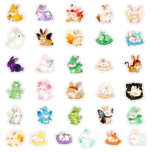56Pcs cute cartoon jade rabbit stickers set for DIY journal and scrapbook decoration