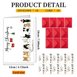 Dimensions détaillées des cartes de Noël et enveloppes rouges avec une taille de 12x18 cm