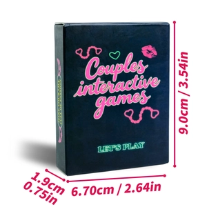 Cartas de juego interactivas para parejas en caja neón negra, 9.0x6.70x1.9cm