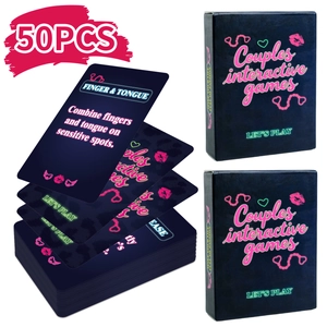 50 cartas de interacción para parejas estilo neón con caja de embalaje negra