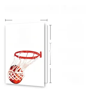 Detailed size specifications for basketball greeting card 300GSM with envelope set