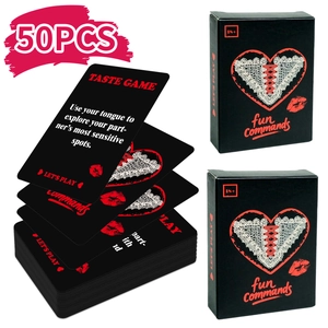 Juego de cartas interactivo para parejas con 50 tarjetas románticas en caja negra y roja