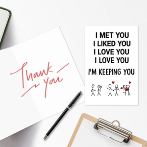 Coffret de cartes de la Saint-Valentin avec bonhommes allumettes et cartes de remerciement