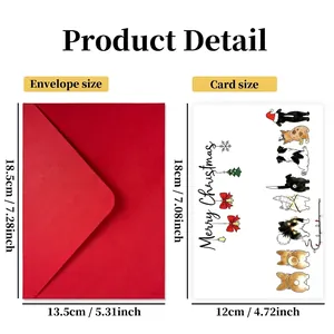 Guide des tailles pour cartes de Noël drôles avec dimensions de l'enveloppe et de la carte
