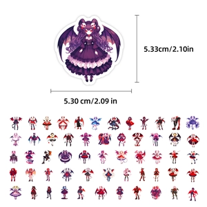 Detailed size specifications for 50 pieces of anime Lolita devil girl stickers set