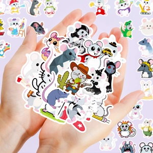 Set of waterproof cartoon mouse graffiti stickers for suitcases and water bottles