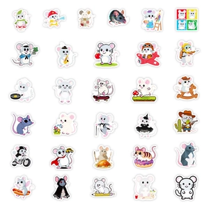 56-piece waterproof cartoon mouse graffiti stickers for luggage, guitars, and water bottles