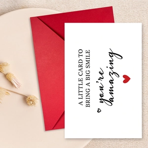 Einfach Modern Beschichtetes Papier Grußkarte Umschlag Set Mit Herz Herz Muster Und You're Amazing Text Für Geburtstag Hochzeit Party
