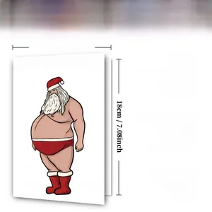 Funny Santa Christmas card set including card and envelope with 12x18cm size details