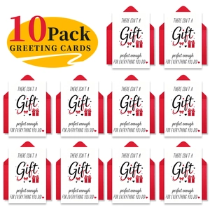 Bulk set of 10 minimalist greeting cards with red envelopes and elegant printed messages