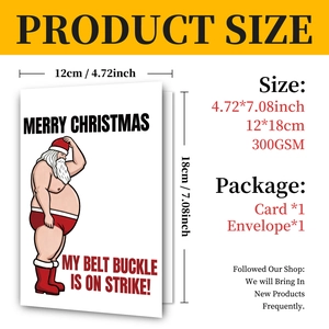 Lustige Weihnachtskarte mit Weihnachtsmann, 12x18cm Format und 300GSM Papierqualität