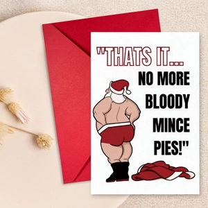 Lustige Weihnachtskarten Mit Roten Umschlägen Humorvolle Weihnachtsmann Cartoon 300GSM Papierkarte Für Weihnachtsgeschenk