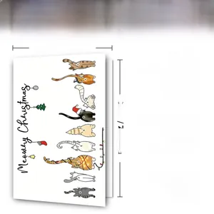 Dettaglio della cartolina di Natale con gatto 300GSM, dimensioni 12x18cm e busta abbinata