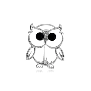 Cute Owl Alloy Rhinestone Brooch Pin For Women Men Fashion Simple Bird Animal Lapel Pin Jewelry Accessories Wedding Banquet Gift